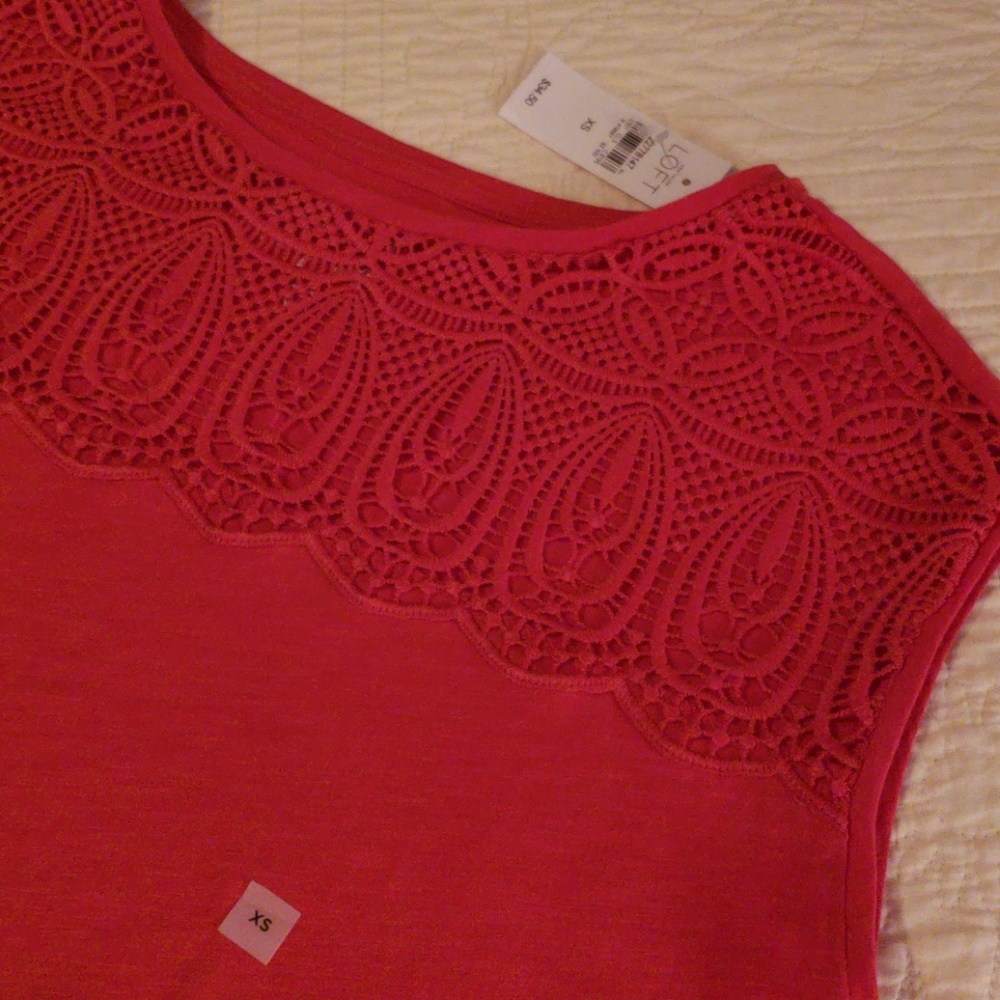 LOFT Vintage soft coral red top